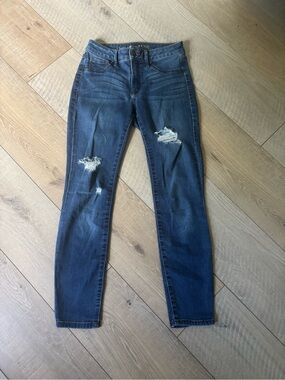 Rewash Dark Blue Skinny Jeans with Distressed Knees